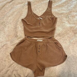 A&F waffle lounge sleep set